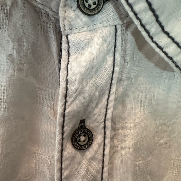 BKE Buckle Black Men's White Standard Fit Stitch Design Metal Button Up Size XL - Picture 5 of 6